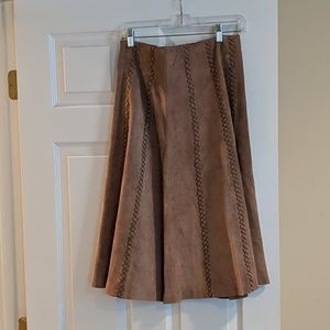 Liz Claiborne suede tan skirt